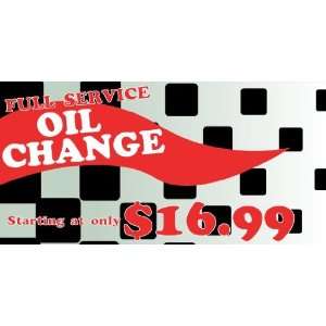   Vinyl Banner   Oil Change Full Service Checkerd Flag 