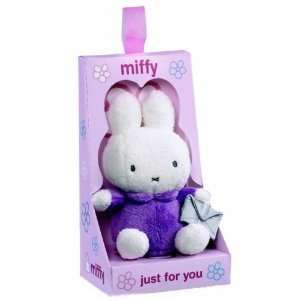  Purple Miffy Rabbit, Holding Satin Envelope 14cm with Just 