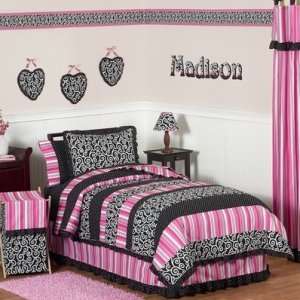  Pink and Black Madison Girls Kids & Teen Bedding   4pc 