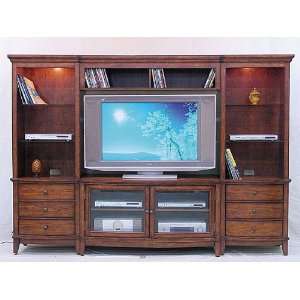 New oak finish wood big screen / plasma entertainment center with 