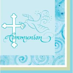  Blue Faithful Dove Luncheon Napkins   Communion Health 