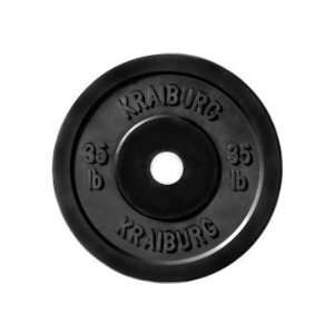   35 lb Rubber Bumper Weight Plates for Crossfit Powerlifting, One Pair