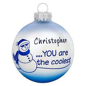    Personalized Youre The Coolest Glass Ornament