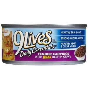  9Lives Tender Carvings   Beef in Gravy   24 x 5.5 oz 