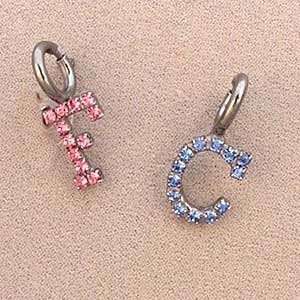 Small Varsity Letter Pet Necklace Charm  Clasp ROUND CLASP  Color 