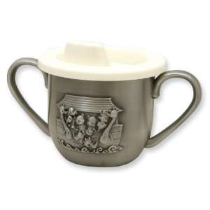  Noahs Ark Pewter Finish Baby Cup w/Plastic Lid Jewelry