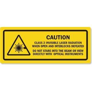   BEAM OR VIEW DIRECTLY WITH OPTICAL INSTRUMENTS Vinyl Labels, 5 x 2