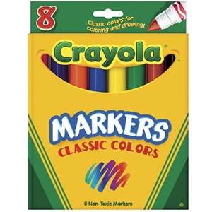 16 Pack CRAYOLA LLC FORMERLY BINNEY & SMITH ORIGINAL COLORING MARKERS 