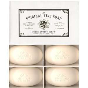 Highland Aromatics Scottish Triple Milled Fresh Cotton Scent Soap Gift 