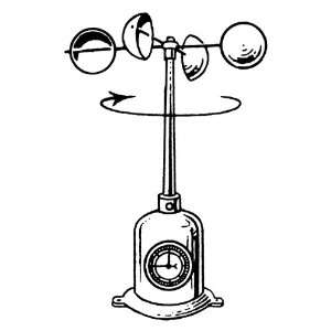   inch x 4 inch Greeting Card Line Drawing Anemometer