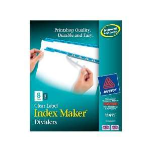   Index Maker Dividers, 8 Tab, White, 5 Sets (11411)