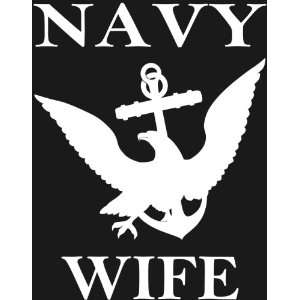 U.S. NAVY WIFE Anchor logo white window or bumper sticker 