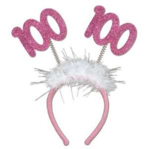  100th Pink Glitter Boppers with Marabou Health & Personal 