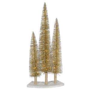 Vickerman 20004   16 24 20 Gold & Silver Glitter Pine Tree Set 72 