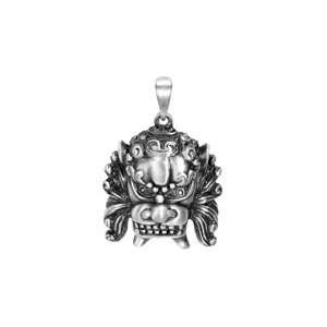  Chinese Foo Dog Pendant   Pewter   1 Height Jewelry