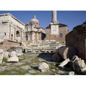 Imperial Forums, Settimio Severo Arch and Curia, Rome, Lazio, Italy 