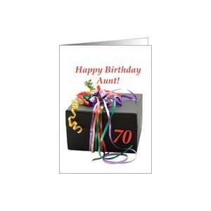  aunts 70th birthday, gift with ribbons Card Health 