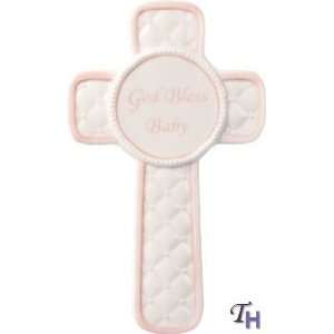  Gund Porcelain God Bless Baby Plaque   Pink Baby