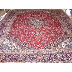  10x13 Hand Knotted Kashan Persian Rug   130x100