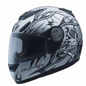  Scorpion EXO 700 Crackhead Silver Large Full Face Helmet 