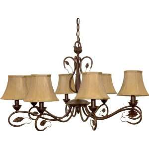  Nuvo 60/1169 8 Light Chandelier with Fabric Shades