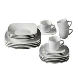  Aida Bistro Square 20 Piece Porcelain Dinnerware Set 
