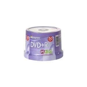 DVD R Media, 4.7GB/120 Min Capacity, 16X Write Speed, Branded, 50 pack 