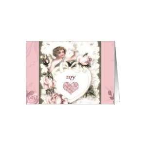  my heart belongs to you, cupid and roses Card Health 