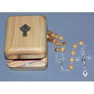  7 mm round Olive Wood Celtic Rosary   18 long Everything 