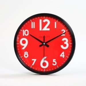  Red Dial Art Deco Everyday 12 Wide Wall Clock