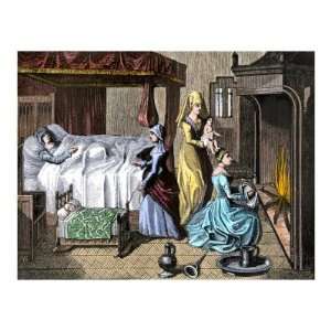   Maid Servants Assisting, 1400s Premium Poster Print