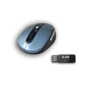  MuffinMan Blue USB Wireless 2.4Ghz Optical Scroll Mouse 