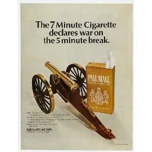  1967 Pall Mall 7 Minute Cigarette Cannon Print Ad (6731 