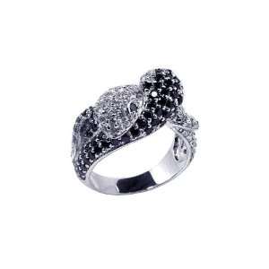  Sterling Silver 4 Headed Snake CZ Ring Size 9 Jewelry
