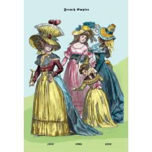  French Empire Dresses, 18th Century 20X30 Canvas Giclee 