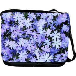 Purple Floral Design Messenger Bag   Book Bag   School Bag   Reporter 