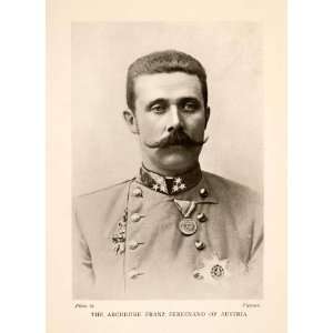 1914 Halftone Print Archduke Franz Ferdinand Austro Hungarian Empire 