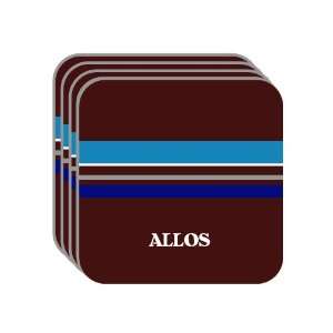 Personal Name Gift   ALLOS Set of 4 Mini Mousepad Coasters (blue 