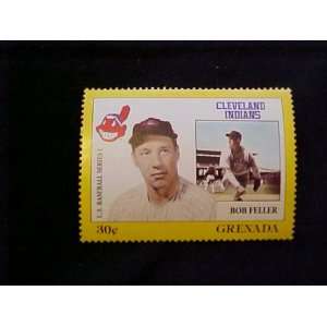 Bob Feller Cleveland Indians Major League Baseball in Stamps   Grenada 