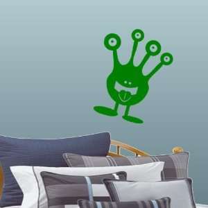  Green Large Fun Monster with Four Eyes Wall Decal