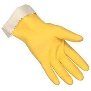  Yellow Flocked Latex, 18 Mil, Straight Cuff, Size 9.5 