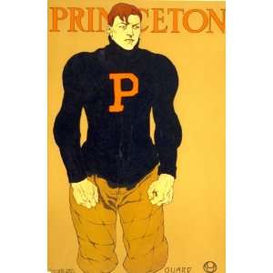   Princeton football player wearing a shirt with P