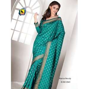  Exclusive Designer Synthetic Raw Silk Printed Saree / Sari 
