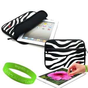 Apple iPad Accessories by VanGoddy Black & White Zebra Print Neoprene 