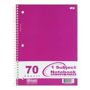  Bazic College Ruled 1 Subject Spiral Notebook, 70 Sheets 