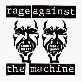  Rage Against The Machine   Black & White Logo with Faces 