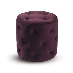  Avenue Six Curves Tufted Round Ottoman Purple Velvet 