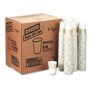 Dixie 2338SAGE 8 oz PerfecTouch Mira Glaze Paper Hot Cup with Sage 