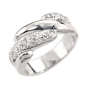  T14 Tqw30411CCH CZ Diamond Waterfall Ring (8) Jewelry