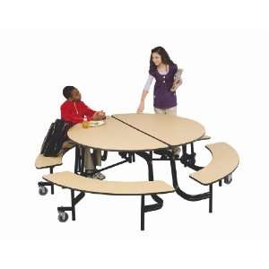  Midwest Mobile Bench Round Cafeteria Tables   Chrome Frame 